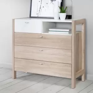 Image of Fwstyle Modern 4 Drawer Small Sideboard - White Oak