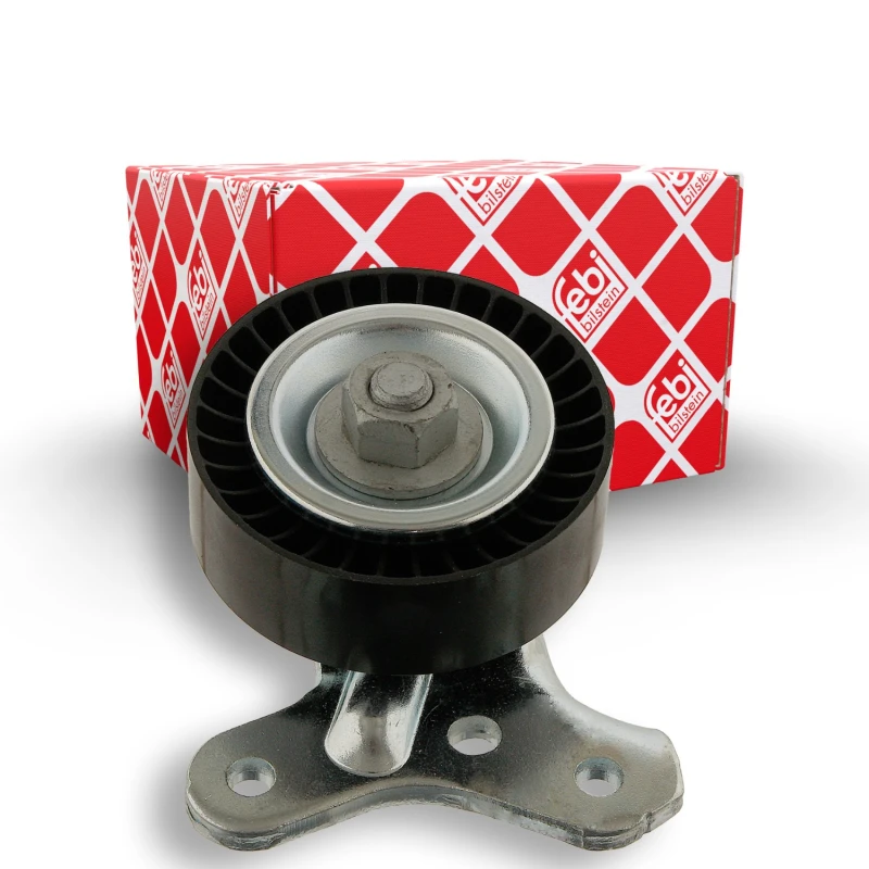 Image of FEBI BILSTEIN 30585 Idler Pulley with holder Plastic Deflection/Guide Pulley,v-ribbed belt (312)