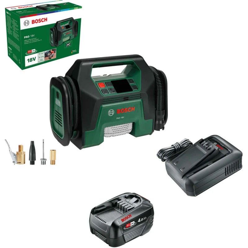 Image of Bosch PAO 18V P4A Cordless Air Compressor Pump 1 x 4ah Li-ion Charger No Case PAO 18V