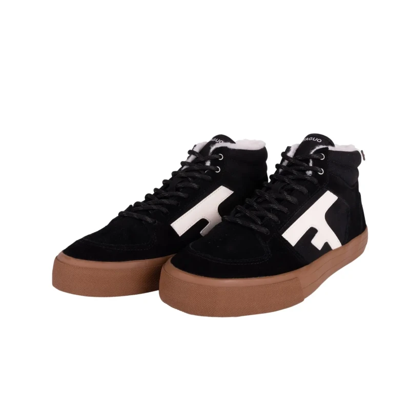 Image of Faguo Cotton suede Trainers Faguo Walnut Mid Noir Male 40