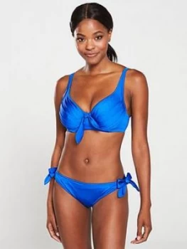 Image of Pour Moi Azure Tie Side Bikini Brief - Deep Blue, Deep Blue, Size 10, Women
