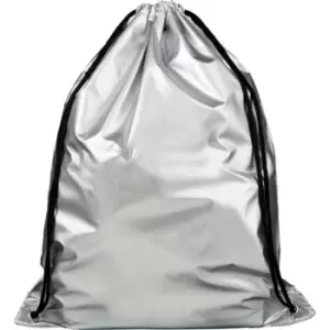 Image of Bullet Adults Unisex Oriole Shiny Drawstring Backpack (One Size) (Silver)