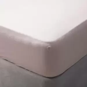 Image of Belledorm Brushed Cotton Fitted Sheet (Single) (Powder Pink)