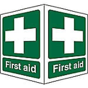 image of First Aid Sign First Aid Plastic 20 x 15 cm