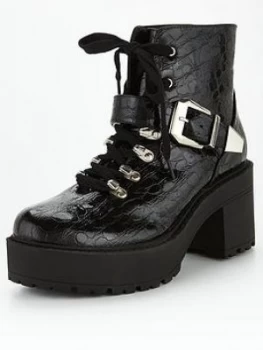Image of Public Desire Attitude Ankle Boots - Black, Size 7, Women