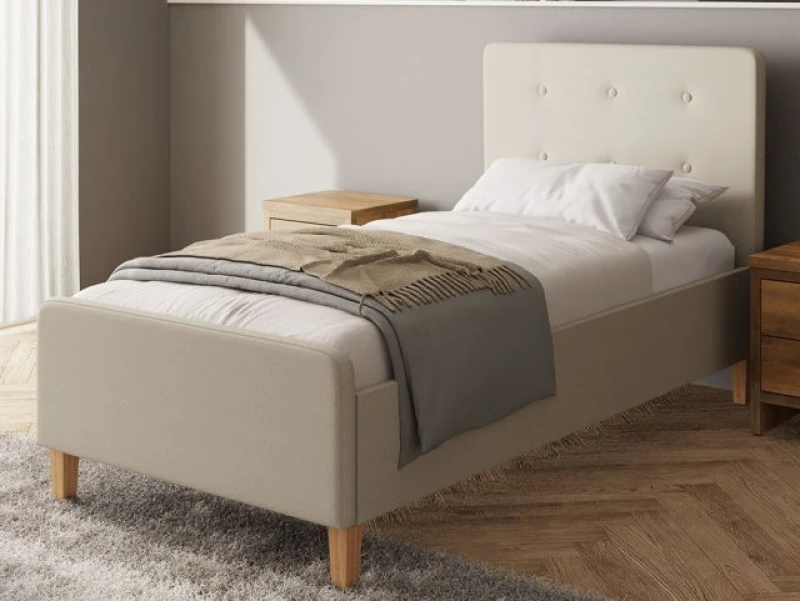 Image of GFW Ashbourne Natural Fabric Ottoman Bed Frame - 3ft Single