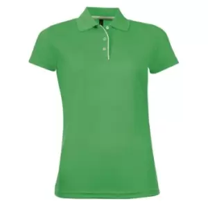 Image of SOLS Womens/Ladies Performer Short Sleeve Pique Polo Shirt (M) (Kelly Green)