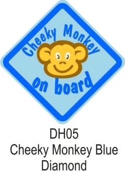 image of Suction Cup Diamond Window Sign - Blue - Cheeky Monkey- CASTLE PROMOTIONS- DH05