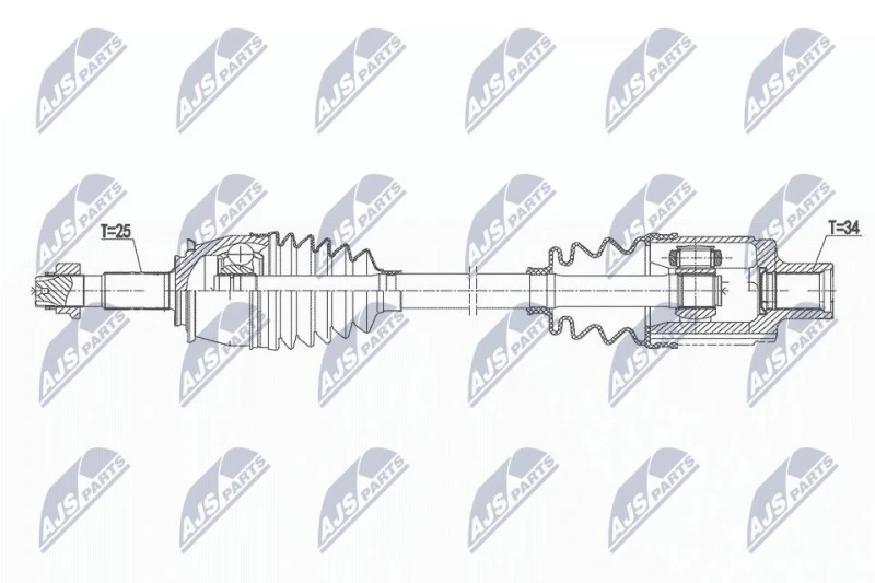 Image of NTY NPW-PL-147 Drive shaft Automatic Transmission, Front Axle Right Drive Shaft (13)