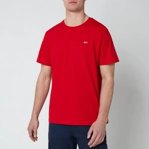 Image of Tommy Jeans Mens Classic Logo T-Shirt - Deep Crimson - L