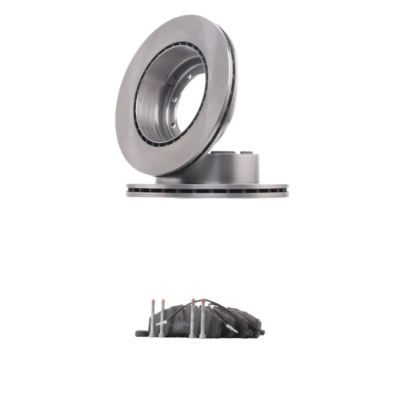 Image of RIDEX 3405B3330 Brake disc and pads set Rear Axle, Brake Disc Type: internally vented, with integrated wear warning contact Brake Set,disc brakes (34