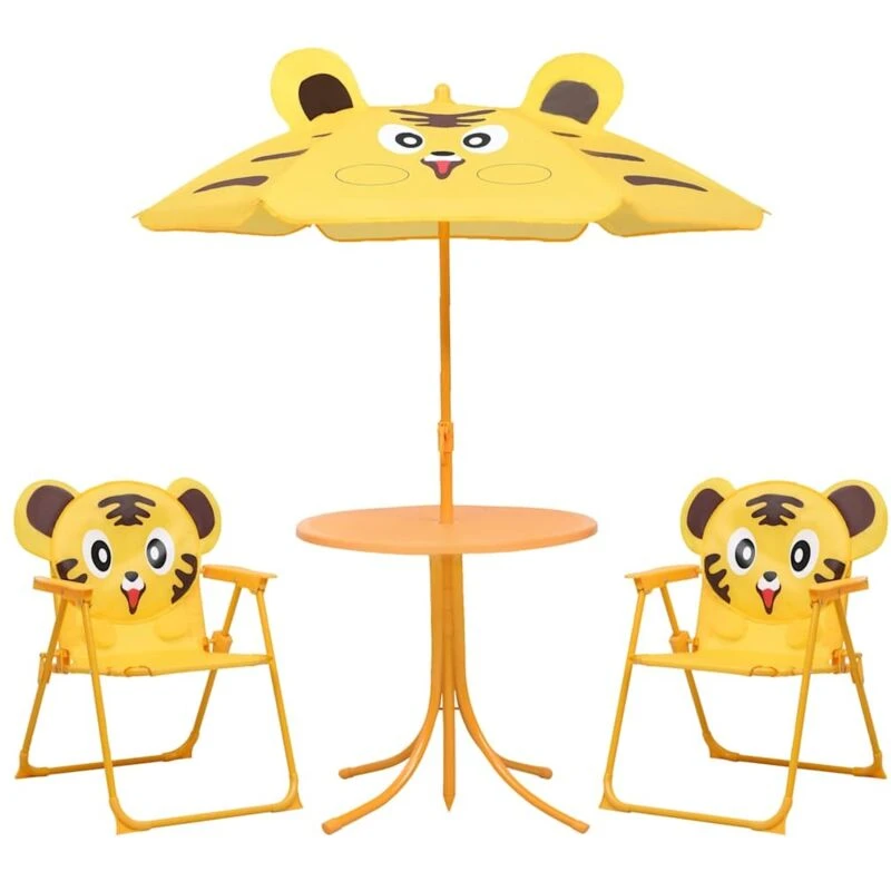 Image of VIDAXL 3 Piece Kids Garden Bistro Set with Parasol Yellow Vidaxl 48100