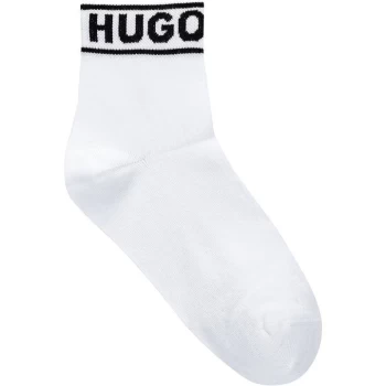 Image of HUGO 2 Pack Logo Quarter Socks - White