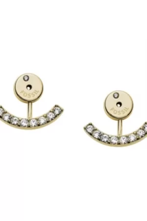 Image of Fossil Jewellery Curved Crystal Ear Jacket Earrings JEWEL JF02390710