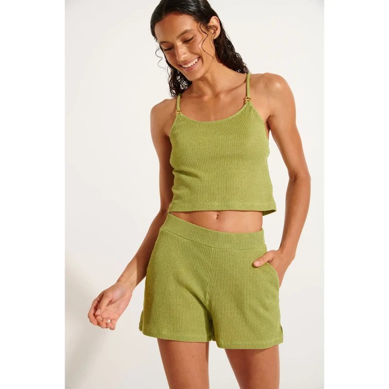 Image of banana moon Womens shorts Banana Moon Aska Goldenrib Vert Female S