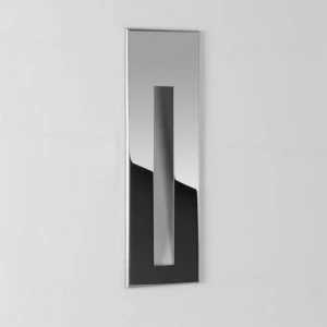 Image of LED 1 Light Outdoor Small Recessed Square Marker Wall Polished Stainless Steel IP65