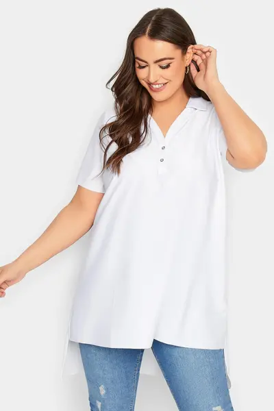 Image of Yours Polo Top White