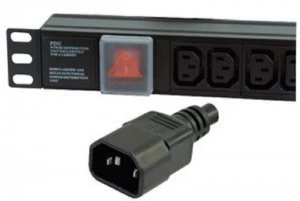 Image of Dynamode Pdu-6WS-H-Iec-Iec - 1U - 6 Way Horizontal 10A Iec - Iec Plug