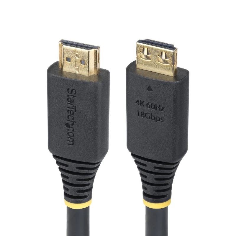Image of StarTech.com StarTech.com 15ft (4.5m) High Speed HDMI Cable with Gripping Connectors, 4K 60Hz/1440p 144Hz, HDR10/HDCP 2.2/ARC, 18Gbps, Ultra HD HDMI 2