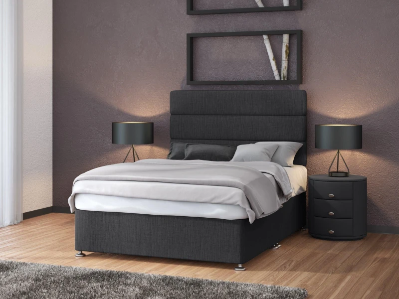 Image of Bedmaster Bedmaster Linen Divan Base in Charcoal Size: King Charcoal King Unisex 9507498157441
