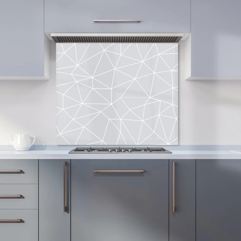 Image of Warren Reed - Designer Dashed Stroke Pattern Kitchen Splashback in Grey Size: 600mm x 750mm Grey Unisex 600mm x 750mm