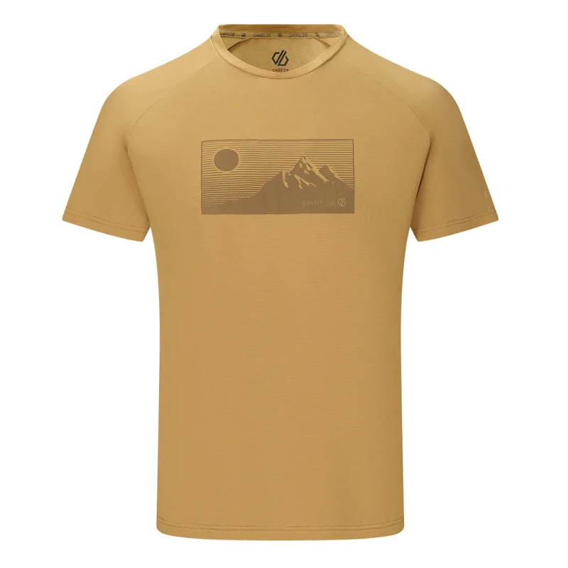Image of Dare 2b Mens Tech II Short Sleeved Graphic T-Shirt in Mustard Size: Medium Mustard Male M
