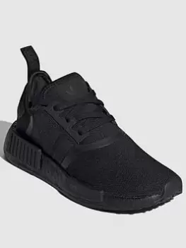 Image of adidas Originals Unisex Junior NMD_R1 Trainers - Triple Black, Triple Black, Size 5