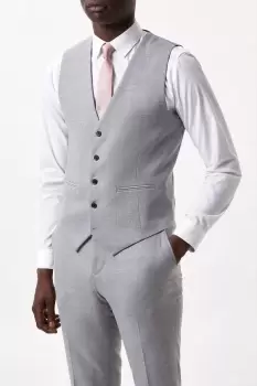 Image of Slim Fit Mid Grey Marl Waistcoat