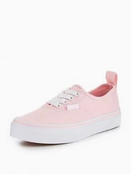 Image of Vans Uy Authentic Elastic Lace Childrens Trainer PinkWhite Size 1