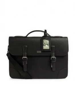 Image of Ted Baker Vitta Textured Faux Leather Satchel, Black, Men