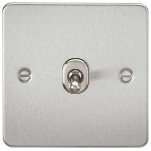 Image of 10 PACK - Flat Plate 10AX 1G 2 Way Toggle Switch - Brushed Chrome