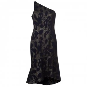 Image of Adrianna Papell Bow One Shoulder Dress - BlueMOON