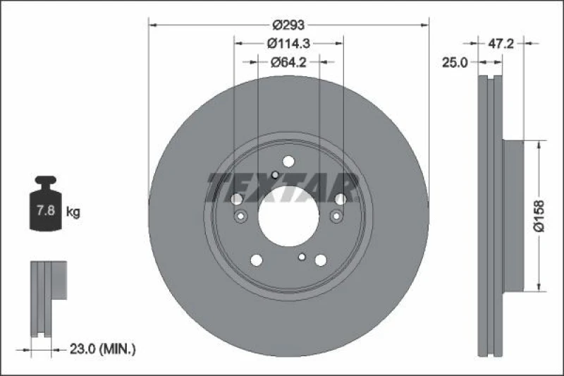 Image of Brake disc TEXTAR 92321303