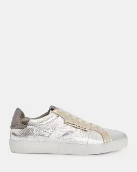 Image of AllSaints Sheer Metallic Leather Trainers