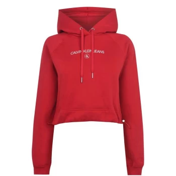 Image of Calvin Klein Jeans Institutional Round Hoodie - Red Hot XME
