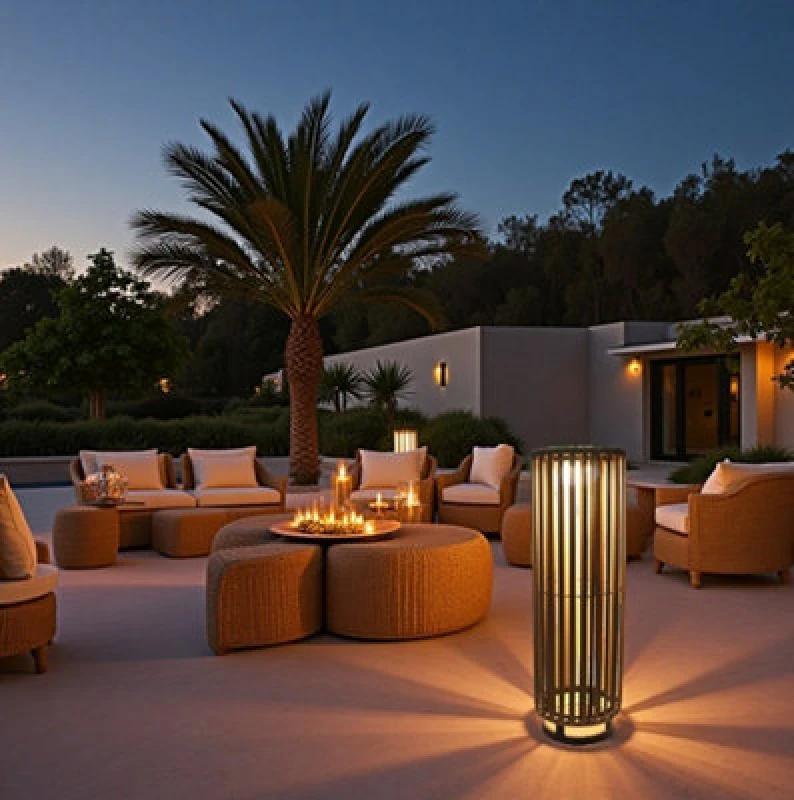 Image of K Living Bakau Large Solar Rattan Rechargeable Lamp