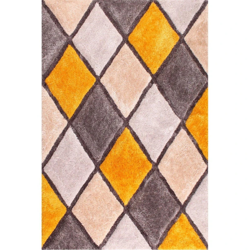 Image of Ultimate Rug 3D CARVED DIAMOND Ochre unisex 60x110cm