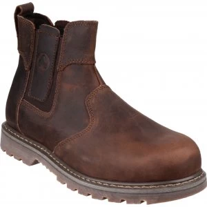 Image of Amblers Safety Pull On Dealer Safety Boots Brown Size 13