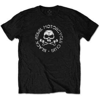 Image of Black Rebel Motorcycle Club - Piston Skull Unisex Large T-Shirt - Black