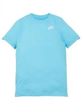 Image of Nike Boys Nsw Embroidered Futura T-Shirt - Blue