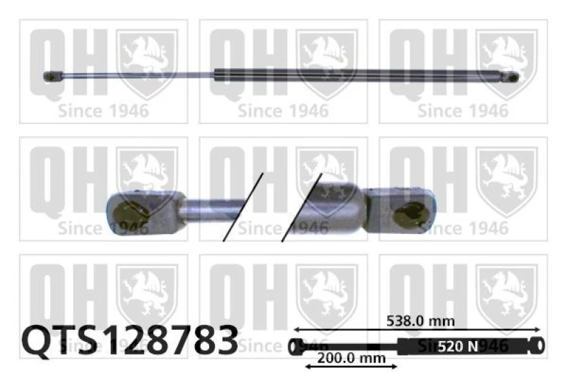 Image of QUINTON HAZELL Tailgate strut QUINTON HAZELL QTS128783