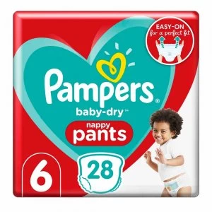 image of Pampers Baby Dry Nappy Pants Size 6 28 Nappies