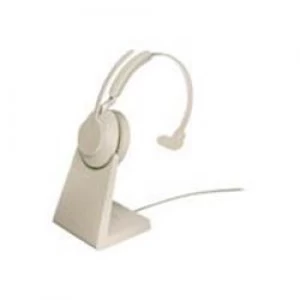 Jabra Evolve2 65 USB-C UC Mono Headset with Desk Stand - Beige