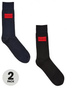 image of Hugo Boss 2 Pack Classic Socks Black/Navy