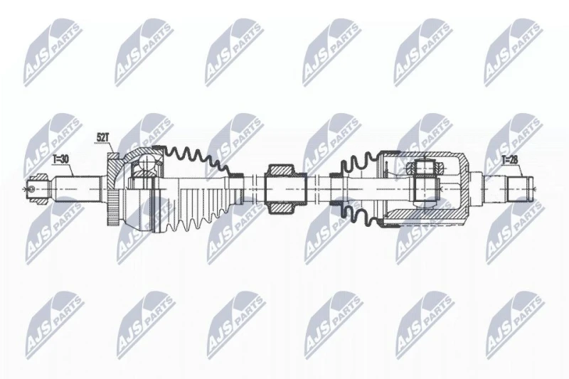 Image of NTY NPW-HY-625 Drive shaft Manual Transmission, Front Axle Left Drive Shaft (13)