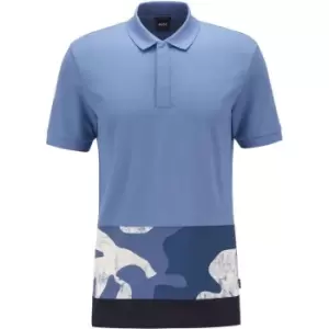 image of Boss Parlay Short Sleeve Polo Shirt - Blue