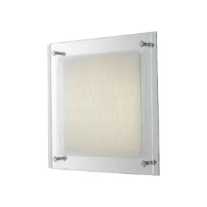 image of JOYCE LED Patterned Glass Flush Ceiling Light White 1500lm 4000K 35x35cm