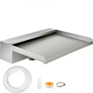 Image of VEVOR Waterfall Blade, 30cm Stainless Steel Waterfall Spillway, Rectangular Waterfall Pool Fountain, Cascade Blade w/Connector, Hose, Clamp & PTFE Tap
