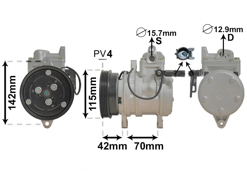 Image of VAN WEZEL 8300K121 AC Compressor PAG 46 Compressor,air conditioning (447)
