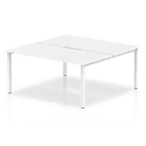 image of B2B White Frame Bench Desk 1600 White 2 Pod